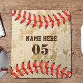 Personalisierte Vintage Baseballnummer Retro Mousepad