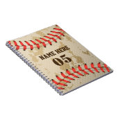Personalisierte Vintage Baseballnummer Retro Notizblock (Rechte Seite)