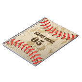 Personalisierte Vintage Baseballnummer Retro Notizblock (Linke Seite)