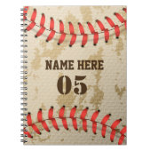 Personalisierte Vintage Baseballnummer Retro Notizblock (Vorderseite)