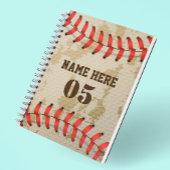 Personalisierte Vintage Baseballnummer Retro Notizblock
