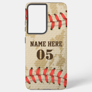 Personalisierte Vintage Baseballnummer Retro Samsung Galaxy Hülle