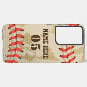 Personalisierte Vintage Baseballnummer Retro Samsung Galaxy Hülle (Rückseite (Horizontal))