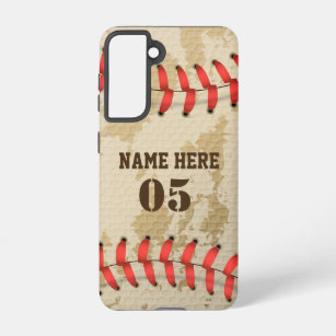 Personalisierte Vintage Baseballnummer Retro Samsung Galaxy Hülle