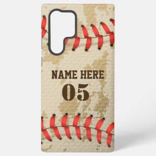 Personalisierte Vintage Baseballnummer Retro Samsung Galaxy Hülle
