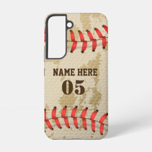 Personalisierte Vintage Baseballnummer Retro Samsung Galaxy Hülle