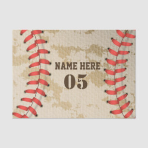 Personalisierte Vintage Baseballnummer Retro Seidenpapier