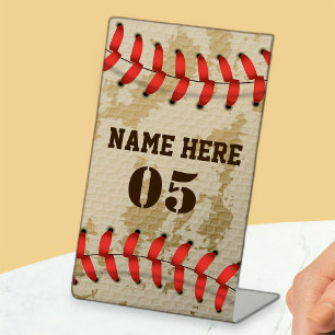 Personalisierte Vintage Baseballnummer Retro Sockelschild
