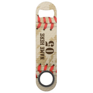 Personalisierte Vintage Baseballnummer Retro Speed Flaschenöffner