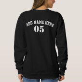Personalisierte Vintage Baseballnummer Retro Sweatshirt (Rückseite)