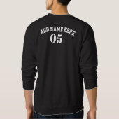 Personalisierte Vintage Baseballnummer Retro Sweatshirt (Rückseite)