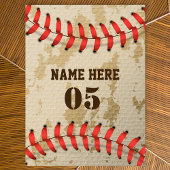 Personalisierte Vintage Baseballnummer Retro Tischdecke