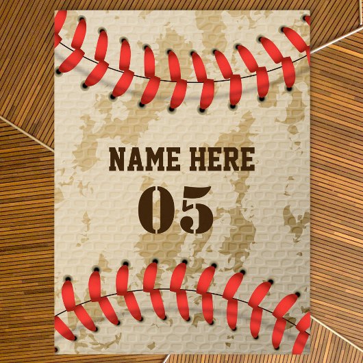 Personalisierte Vintage Baseballnummer Retro Tischdecke