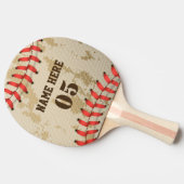 Personalisierte Vintage Baseballnummer Retro Tischtennis Schläger (Seitenansicht)