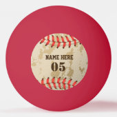 Personalisierte Vintage Baseballnummer Retro Tischtennisball (Vorderseite)