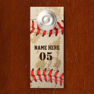 Personalisierte Vintage Baseballnummer Retro Türanhänger