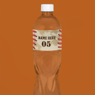 Personalisierte Vintage Baseballnummer Retro Wasserflaschenetikett