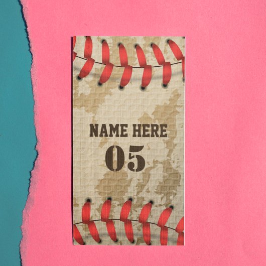 Personalisierte Vintage Baseballnummer Retro Werbekarte