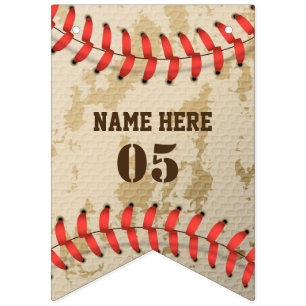 Personalisierte Vintage Baseballnummer Retro Wimpelkette