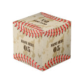 Personalisierte Vintage Baseballnummer Retro Würfel (Rückseite Schrägansicht)