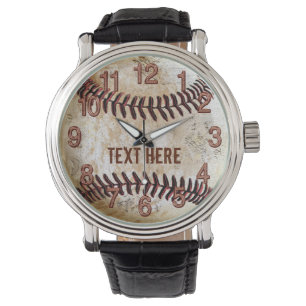Personalisierte Vintage-Baseballuhren IHR TEXT Armbanduhr