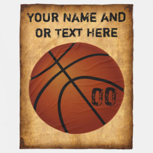 Personalisierte Vintage-Basketball-Flanelldecke Fleecedecke