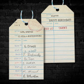 Personalisierte Vintage Bibliothek Geschenkanhänger