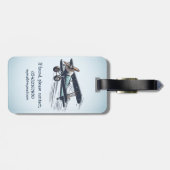 Personalisierte Vintage Biplane Gepäckanhänger (Rückseite horizontal)