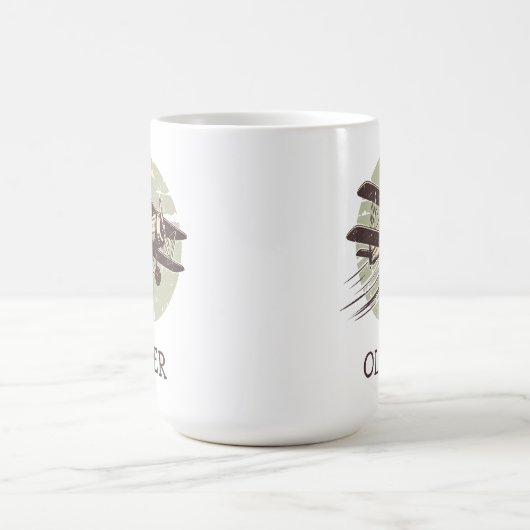 Personalisierte Vintage Biplane Kaffeetasse (Mittel)