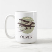 Personalisierte Vintage Biplane Kaffeetasse (Links)