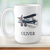 Personalisierte Vintage Biplane Kaffeetasse