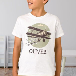 Personalisierte Vintage Biplane T-Shirt
