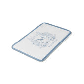 Personalisierte Vintage Blaue Badmatte Badematte (Schrägansicht)