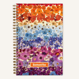 Personalisierte Vintage Blume Ombre Journal Notizblock