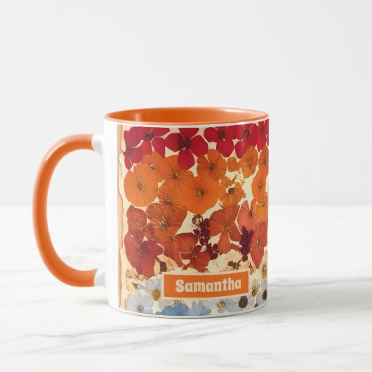 Personalisierte Vintage Blume Ombre Tasse (Links)