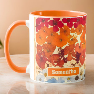 Personalisierte Vintage Blume Ombre Tasse