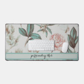 Personalisierte Vintage Blume Schreibtischmatte (Tastatur & Maus)