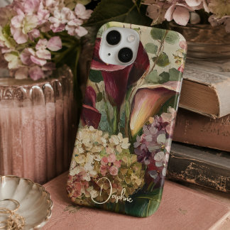 Personalisierte Vintage-Blumen Calla-Lilien Case-Mate iPhone Hülle