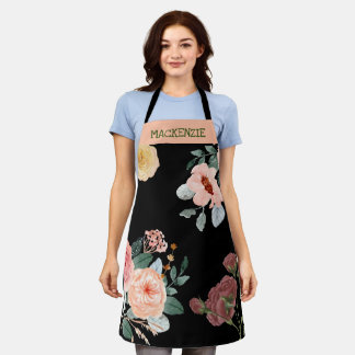 Personalisierte Vintage Blumen-Multimedia-Schürze Schürze
