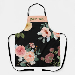 Personalisierte Vintage Blumen-Multimedia-Schürze Schürze
