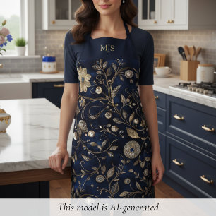 Personalisierte Vintage-Blumen Schürze