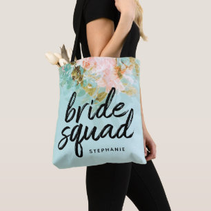 Personalisierte Vintage Blumenbrücke Tote Tag Tasche