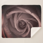 Personalisierte Vintage Blush-Rose Sherpadecke (Vorderseite (Horizontal))