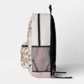 Personalisierte Vintage Botanische Monogramm Bedruckter Rucksack (Rechts)