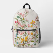 Personalisierte Vintage Botanische Monogramm Bedruckter Rucksack (Vorderseite)