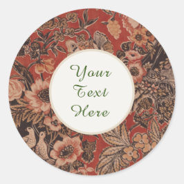 Personalisierte Vintage botanische Viktorianische  Runder Aufkleber