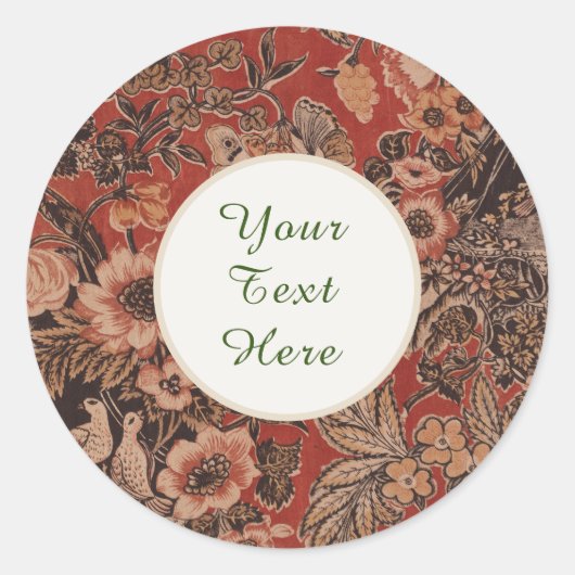 Personalisierte Vintage botanische Viktorianische  Runder Aufkleber (Vorderseite)