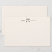 Personalisierte Vintage Bow Stationierungskarte Briefpapier (Vorne/Hinten)