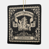 Personalisierte Vintage Briefmarke Keramikornament (Links)