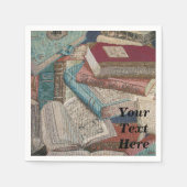 Personalisierte Vintage Bücher Hintergrund Napkins Serviette (Vorderseite)